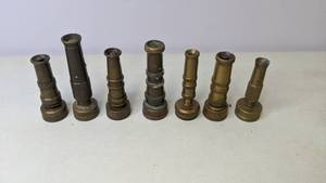 lot 138 image: Lot of 7 Vintage Brass Hose Nozzles