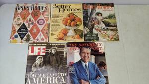 lot 148 image: Collection of (5) Vintage Magazines - Better Homes and Gardens, Life, The Saturday Evening Post