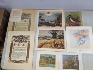 lot 181 image: Lot of 8 Prints Gettysburg Address, Monet, and Jeanne Bontine (signednumbered)