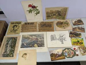 lot 184 image: Lot of Prints, Cards and Replica Wanted Posters