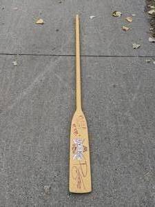 lot 28 image: Rare P.J. Fleck Autographed Row The Boat Wood Paddle Minnesota Gophers Football NCAA Coach