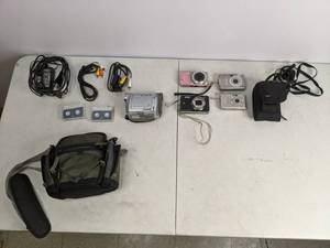 lot 624 image: Digital Cameras and Video Camcorder - Canon, Olympus, GE