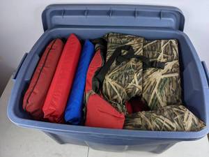 lot 517 image: Bin Full of Personal Flotation DevicesLife Jackets  NER