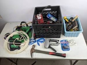 lot 521 image: Misc Tool Lot - Staple Gun, WordLock, Hand Tools, and more - NER