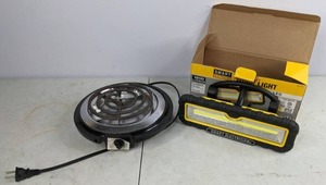 lot 510 image: Lot with Smart Electrician Rechargeable LED Work Light and Portable Single Burner  NER