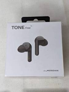 lot 495 image: LG Tone Free Rechargeable Earbuds with Case  NER