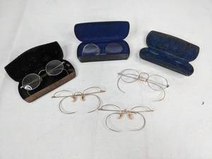 lot 507 image: Lot of Vintage Eyeglasses and Cases (Shuron, Benson, Durex)  NER