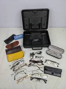 lot 496 image: Eyeglasses & Sunglasses with Cases (Flexion by Marchon, Foster Grant, Byblos)  NER