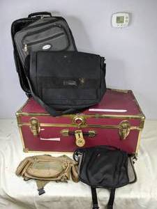 lot 504 image: Lot of 4 Bags and a Trunk, Ready to Travel