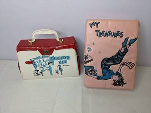 lot 485 image: Vintage Doctor Play Kit Box and Treasure Box with Key -- SE