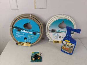 lot 580 image: New Garden Accessories Hoses, Shut Off Valve and Pesticide  NER