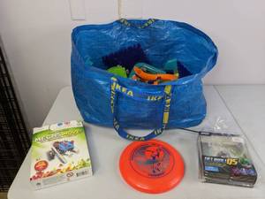 lot 596 image: Miscellaneous Toy Lot - Frisbee, Heliball Q5, Mechs Move, and more - NER