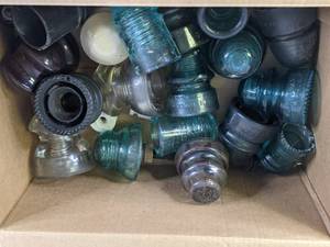 lot 571 image: Collection of VintageAntique Glass Electrical Insulators --SE
