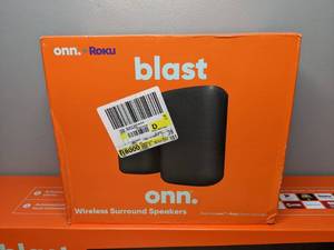 lot 29 image: Brand New ONN Smart Soundbar and Wireless Surround Speakers Roku 4K Streaming