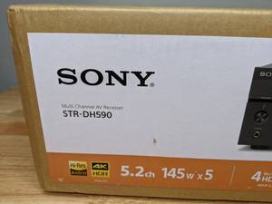 lot 32 image: Brand New Sony STRDH590 5.2 Channel Surround Sound Home Theater Receiver 4K HDR AV Receiver with Bluetooth