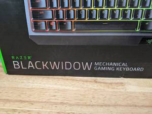 lot 45 image: Brand New Razer BlackWidow Wired Gaming Mechanical Green Switch Keyboard with RGB Chroma Backlighting