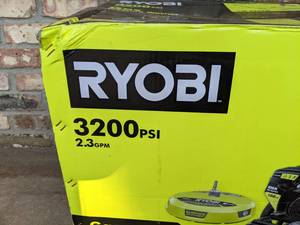lot 34 image: Brand New Ryobi 3200 PSI 2.3 GPM Cold Water 196cc Kohler Gas Pressure Washer and 15 in. Surface Cleaner