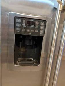 lot 02 image: GE Caf Series 24.6 Cu. Ft. Counter Depth Stainless Steel Side by Side Refrigerator