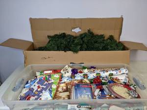 lot 616 image: Artificial Tree and Christmas WrappingPaper Items - NER