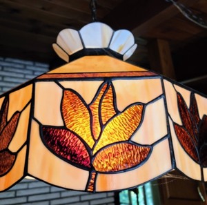 lot 16 image: Stained Glass Hanging Light