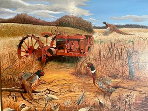 lot 80 image: Original Painting Home On The Farm by Richard T. Newman