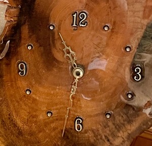 lot 79 image: Handcrafted Wooden Clock