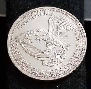 1 TROY OZ. .999 FINE SILVER 1985 ENGELHARD AMERICAN PROSPECTOR