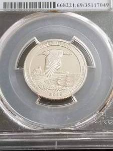 2018-S US PROOF RHODE ISLAND BLOCK ISLAND QUARTER PR69DCAM PCGS FIRST STRIKE