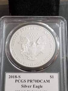 2018-S PROOF AMERICAN SILVER EAGLE PR70DCAM PCGS FIRST EDITION 1 of 1,000