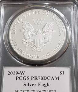 2019-W PROOF AMERICAN SILVER EAGLE PR70DCAM PCGS 1st Edition 1 of 500