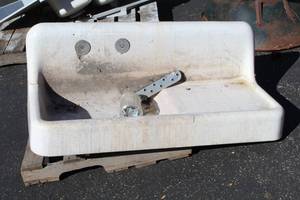 lot 869 image: Wall-Mount Sink Single Basin with Dry Platform