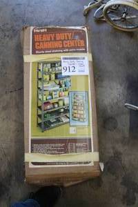 lot 912 image: Hirsh Heavy Duty Canning Center, 8-tier Steel Shelf (in original box)
