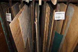 lot 949 image: Lot of (5) slots of Wood Boards