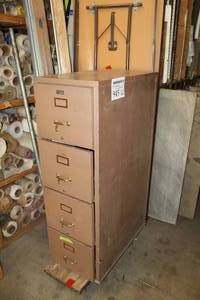 lot 945 image: Shaw-Walker 1-Hour Fire Resistent Metal File Cabinet 4-drawer
