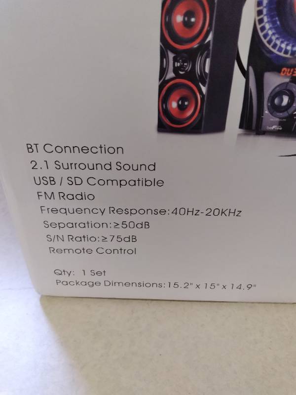 lot 34 image: Be Free 2.1 Channel Surround Sound ...