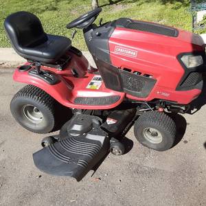 lot 2 image: Craftsman Lawn Mower StartsRuns Needs Motor the one installed spits oil and has a bad bearing