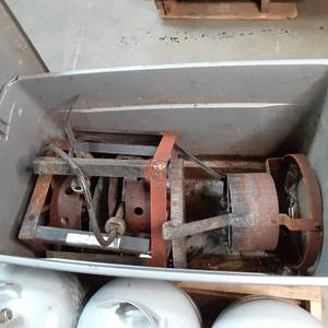 lot 79 image: Large Covered Tote of (3) Propane B...