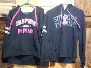 lot 1 image: 2 Pink sweatshirts size L and XL sm...