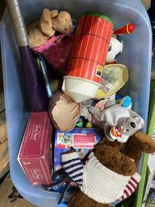 lot 45 image: Tub full of kids toys many Beanie b...
