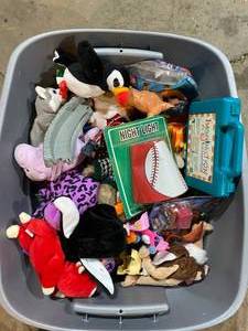 lot 46 image: Tub full of kids toys many Beanie b...