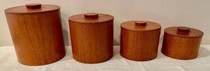 lot 46 image: Wonderful Wooden Nesting Canisters