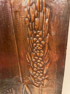 lot 55 image: Mid Century Embossed Metal Decor