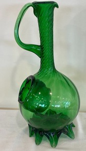 lot 42 image: Two Vintage Hand Blown Glass Items and a Vintage Glass Vase