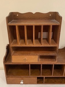 lot 82 image: Two Vintage Wooden Desk Top Organizers
