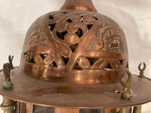 lot 71 image: Mideastern Style Metal Light Pendant