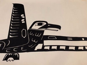 lot 210A image: Vintage Aztec Bird Figurine Poster