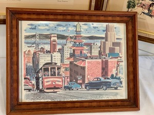 lot 197 image: Three Vintage Watercolor Prints