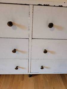 lot 188 image: White Painted 6-Drawer Bureau