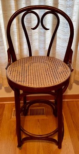 lot 319 image: 3 Wood and Caned Seat Chairs