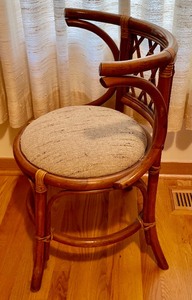lot 322 image: Unique Curved Back Chair with Upholstered Seat